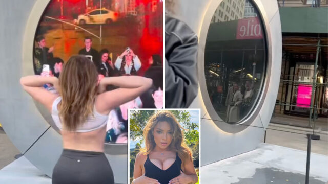 Ava Louise Flashes NYC-Dublin Portal Video