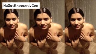 Beautiful Desi Indian wife sucking big cock of husband after shower
