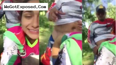 18y Russian school girl sex with BF in a park mms
