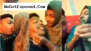 18 years old Karachi girl kisses her lover in Pakistani MMS