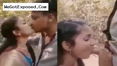 Mallu Cheating wife sucking big cock of her Lover Outdoor