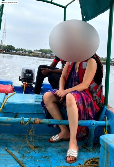 Sexy Indian Wife Stripping Shows Her Boobs On A Moving Boat Teasing Boatman For A Wild Ride