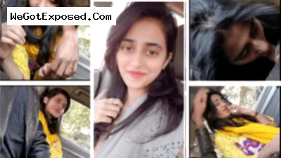 Paki Teen Girl in Yellow Suit sucking BF cock in car, viral mms