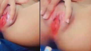Girl rubbing her pink pussy…