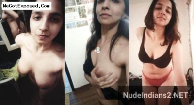 Young Gujarati wife Heena’s big tits selfies in bra panties
