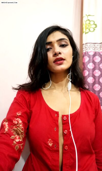 Hot Girlfriend Gets Topless on Video Call and Presses Her Soft Boobs
