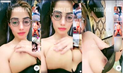 Sexy Tango Model Goes Fully Topless Teasing and Licking Her Big Boobs