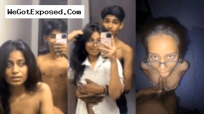 Tamil Babe in Goggles Sucking dick of Lover and Passionate Mirror Fucking