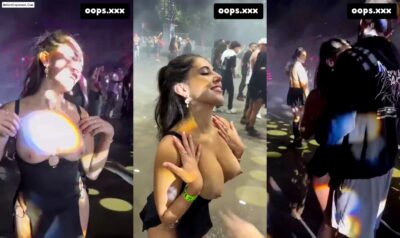 Viral Video Party Girl Flashing Big Boobs and Getting Tits Sucked in Public